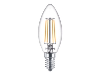 Bilde av Philips - Led-filamentlyspære - Form: B35 - Klar Finish - E14 - 4.3 W (ekvivalent 40 W) - Klasse F - Varmt Hvitt Lys - 2700 K