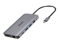 Image of Acer 12-i-1 Type-C-adapter - Dockningsstation - USB-C - 2 x HDMI, DP - GigE - Silver