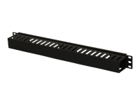 Lanview – Rackpanel för kabelhantering – with detachable cover – svart RAL 9005 – 1U – 19