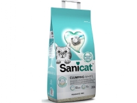 Sanicat Clumping Hvit kattesand, strø, for katter, bentonitt, luktfri, 10L, klumper Kjæledyr - Katt - Kattesand og annet søppel