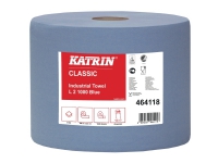 Aftørringsrulle Industri Katrin 2-lag Ø29cm B22cmxL360m Genbrug Blå,2 rl x 360 m/krt