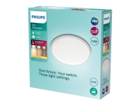 Philips Cavanal – Vägg-/taklampa – LED – 12 W – varmt vitt ljus – 2700 K – rund – vit