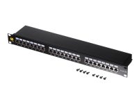 Netrack - Koblingspanel - rackmonterbar - CAT 5e - FTP - RJ-45 X 24 - svart - 19 PC tilbehør - Nettverk - Diverse tilbehør