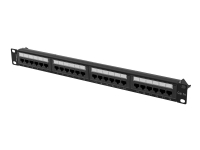 Lanberg PPUA-1024-B - Koblingspanel - rackmonterbar - CAT 6a - UTP - RJ-45 X 24 - svart, RAL 9004 - 1U - 19 PC tilbehør - Nettverk - Patch panel
