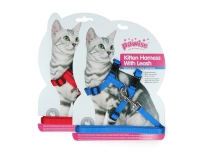 Pawise Kitten Harness Leash-Red/Blue 1 st Kjæledyr - Katt - Halsbånd, seler og bånd Katt