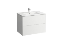 Laufen Pro S Slim håndvask og hvid vaskeskab med to skuffer – mål: H61 x B80 x D50 cm