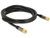 Delock – RF-kabel – F-kontakt till F-kontakt – 2 m – 85 dB – svart