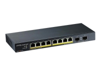 Zyxel GS1100-10HP - Switch - ikke-styrt - 8 x 10/100/1000 (PoE+) + 2 x Gigabit SFP - stasjonær, veggmonterbar - PoE+ (130 W) PC tilbehør - Nettverk - Switcher