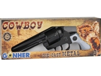 Pulio Metal cowboy revolver 12 runder Gonher Leker - Rollespill - Blastere og lekevåpen