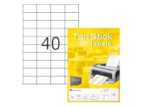 Etiketter TopStick 52,5x29,7 mm hvid - (100 ark x 40 stk.) Papir & Emballasje - Etiketter - Laseretiketter