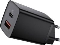 Baseus GaN2 Lite nätladdare USB + USB-C 65 W EU (svart)