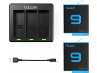 Telesin three-channel charger for GoPro Hero 9 / Hero 10 + 2 batteries (GP-BTR-903)