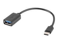 Lanberg - USB-adapter - 24 pin USB-C (hann) til USB (hunn) - USB 2.0 OTG - 15 cm - svart PC tilbehør - Kabler og adaptere - Datakabler