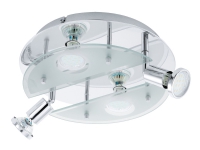 Eglo Cabo 1 - Vegg/tak-spotlys - LED-pære for søkelys x 4 - GU10 - 3 W (ekvivalent 23 W) - klasse A+ - varmt hvitt lys - 3000 K - hvit, blank, krom