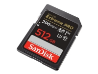 SanDisk Extreme Pro - Flashminnekort - 512 GB - Video Class V30 / UHS-I U3 / Class10 - SDXC UHS-I Tele & GPS - Mobilt tilbehør - Minnekort