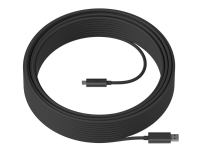 Logitech Strong - USB-kabel - USB-type A (hann) til 24 pin USB-C (hann) - USB 3.1 - 10 m - plenum, Active Optical Cable (AOC) - for Room Solution Huddle, Large PC tilbehør - Kabler og adaptere - Datakabler