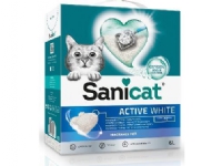 Sanicat Active White kattesand, strø, for katter, uparfymert, 10L, klumper Kjæledyr - Katt - Kattesand og annet søppel