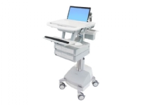 Ergotron StyleView - Vogn - åpen arkitektur - for notebook / tastatur / mus - medisinsk - aluminium, forsinket stål, kvalitetsplast - grå, hvit, polert aluminium - skjermstørrelse: 17,3 bredde - utgang: AC 230 V - 66 Ah - blysyre - TAA-samsvar