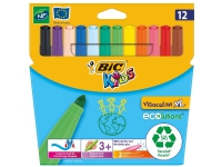 Bilde av Bic Kids Visacolor Xl Ecolutions Farvetusser Med Bred Spids – Assorterede Farver, 12 Stk. I Kartonæ… 15x172x197mm (12stk)