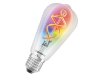 LEDVANCE SMART+ – LED-glödlampa med filament – form: ST64 – E27 – 4.5 W (motsvarande 30 W) – klass G – 16 miljoner färger/varmvitt ljus – 2700 K – transparent