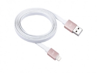 JustMobile DC-268RG, 1,2 m, Lightning, USB A, Rosa, Hvit, Rett, Rett