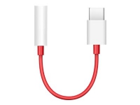 OnePlus – USB-C till uttagsadapter för hörlurar – USB-C hane till stereo mini jack hona – 9 cm – röd – för OnePlus 6T 7 7 Pro 7T 7T Pro 8 8 Pro 8T 9 9 Pro Nord Nord N10 Nord N100