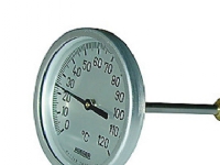 SØRENSEN & KOFOED Rüger termometer type TCH. 0-120°. Ø80. 50MM føler. Klasse 1. Følerhus i rustfri AISI 304 bagudvendt føler. Excl føler lomme