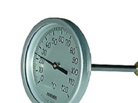 SØRENSEN & KOFOED Rüger termometer type TCH. 0-120° Ø100. 100MM føler. Klasse 1. Følerhus i rustfri AISI 304 bagudvendt føler. Excl føler lomme