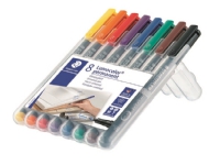 STAEDTLER Lumocolor 318 - Fibertuppenn - permanent - for transparenter - assorterte farger - 0.6 mm - fin (en pakke 8) Skriveredskaper - Markør - Permanenttusj