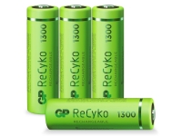 GP Batteries ReCyko+ HR06 Uppladdningsbart AA-batteri NiMH 1300 mAh 1,2 V 4 st