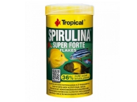 TROPICAL Spirulina Super Forte Flakes – foder för akvariefiskar – 250 ml/50 g