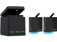 Box Telesin trekanalsladdare för GoPro Hero 8 + 2 batterier (GP-BNC-801)