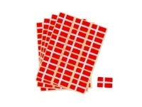 Självhäftande dansk flagga 15 x 22 mm förpackning med 72 stycken.