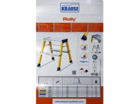 KRAUSE 130068 Dobbelt sammenleggbart trinn med hjul, aluminium, maks. arbeidshøyde 2,65 m (130068)
