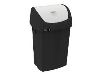 Affaldsbeholder Nordic Recycle 25 ltr Sort Hvid vippelåg,stk Kjøkkenutstyr - Husholdningstilbehør - Søppelsortering