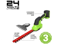 Greenworks, G24SHT, Multiklipper 2i1, 24V, m/2Ah batteri og lader El-verktøy - Batterier og ladere - Batterier til DIY