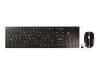 CHERRY DW 9100 SLIM - Tastatur- og mussett - trådløs - 2.4 GHz, Bluetooth 4.2 - Fransk - svart/bronse PC tilbehør - Mus og tastatur - Tastatur