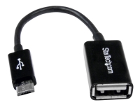 Bilde av Startech.com 5in Micro Usb To Usb Otg Host Adapter - Micro Usb Male To Usb A Female On-the-go Host Cable Adapter (uusbotg) - Usb-adapter - Usb (hunn) Til Micro-usb Type B (hann) - Usb 2.0 Otg - 12.7 Cm - Svart - For P/n: St4300u3c1, St4300u3c1b