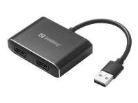Sandberg – Videokort – USB hane till HDMI hona – stöd för 1080p – för Mac OS  Windows 11  Microsoft Windows 10