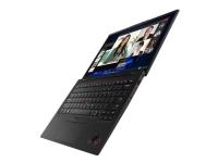 Lenovo ThinkPad X1 Carbon Gen 10 21CB – 180 graders gångsjärnskonstruktion – Intel Core i7 1260P / 2.1 GHz – Evo – Win 10 Pro 64-bitars (inkluderar Win 11 Pro-licens) – Iris Xe Graphics – 32 GB RAM – 1 TB SSD TCG Opal Encryption 2 NVMe Performance – 14 IPS 1920 x 1200 – NFC Wi-Fi 6E – djupsvart färg – kbd: nordiskt (danska/finska/norska/svenska) – med 3 års Lenovo Premier Support Co2-kompensation 1 ton