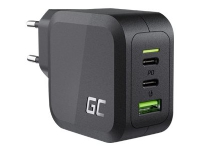 Green Cell – Strömadapter – PowerGaN – 65 Watt – 3.25 A – GC Ultra Charge PD 3.0 Programmable Power Supply (PPS) – 3 utdatakontakter (USB 2 x USB-C) – svart