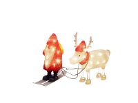 Konstsmide Acrylic Santa&Reindeer, Ljusdekoration, figur, Blå, Röd, Vit, Gul, Plast, 40 lamp(or), LED, 3,6 W