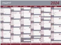 Mayland-Burde A/S Kartonkalender halvårs 44×29 cm 2024