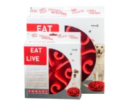 Eat Slow Live Longer Original Red L 1 st Kjæledyr - Hund - Fôr- og vannskåler