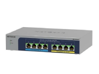 NETGEAR MS108UP Ohanterad 2.5G Ethernet (100/1000/2500) Full duplex Strömförsörjning via Ethernet (PoE) stöd Monteringsbar på väggen