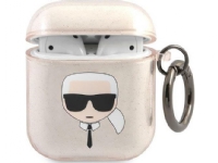 Karl Lagerfeld KLA2UKHGD AirPods dekker gull/gull Glitter Karl`s Head