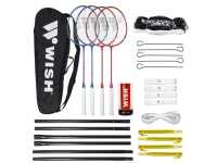 Ønsker Alumtec badmintonracket sæt 4 rackete + 3 ailerons + net + linjer Sport & Trening - Sportsutstyr - Badminton