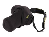 Walimex Protection Cover M – Skyddsfodral för kamera med zoomlins – neopren – svart/grå