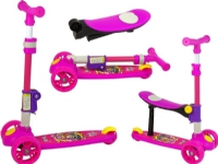 Tricycle Balance Scooter with Saddle Pink Cheerful Non-slip Graphics
