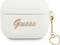 Bilde av Guess Guaplschsh Airpods Pro Cover Biały/white Silicone Charm Heart Collection